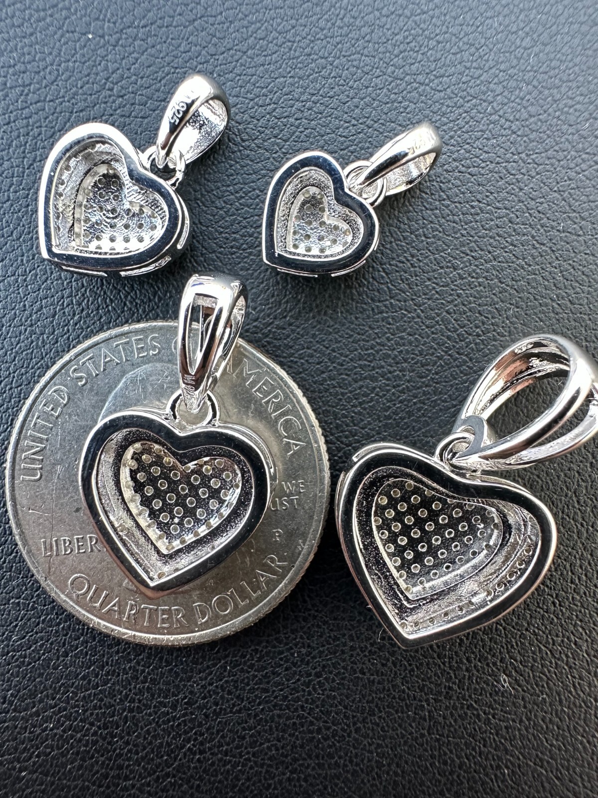 MOISSANITE 925 Silver Iced Small Ladies Heart Shaped Love Pendant Necklace Charm