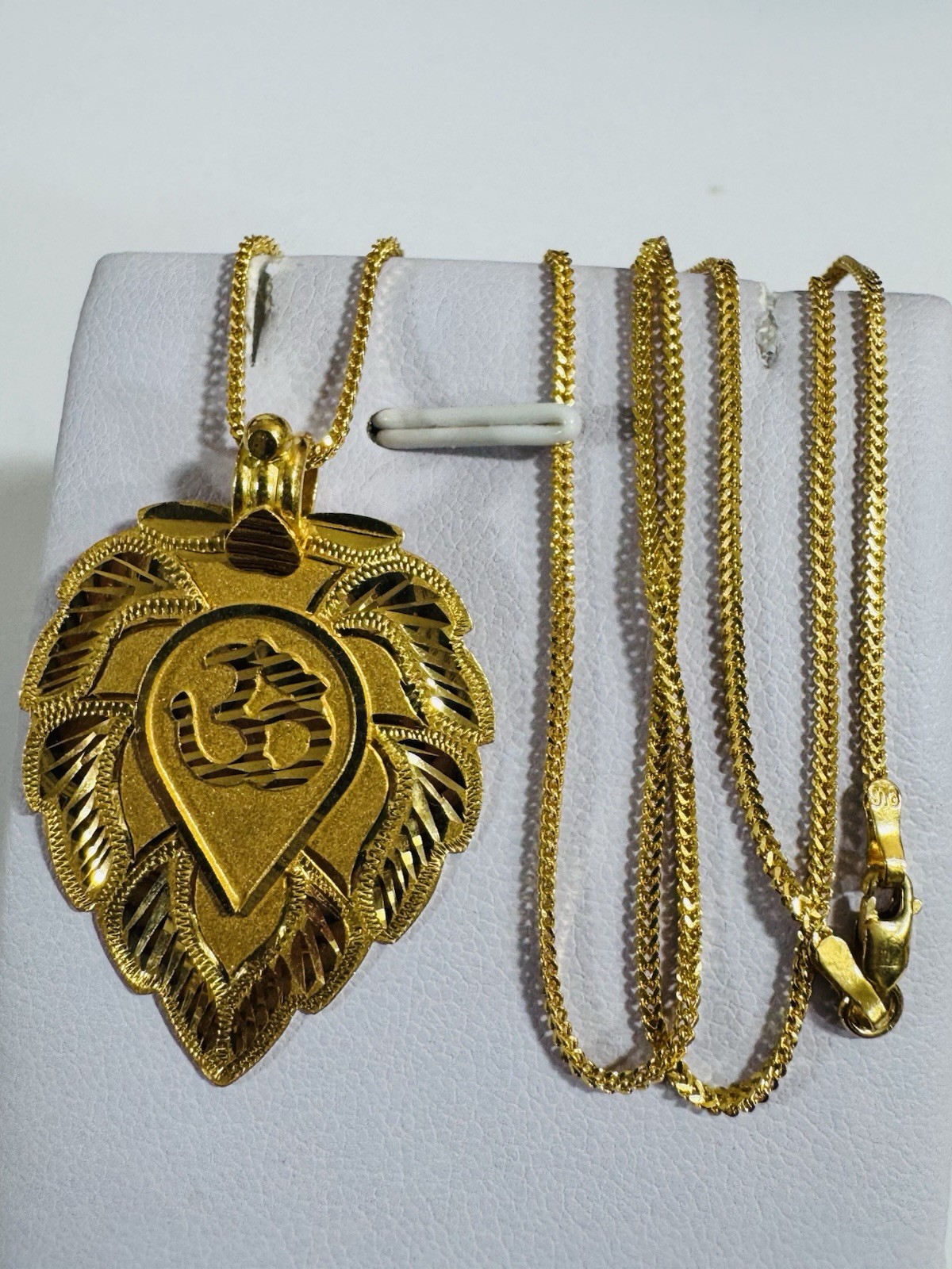 22K 916 22C Real Genuine Gold 20” inch Heart Sikh Necklace 11.1g 1.5mm