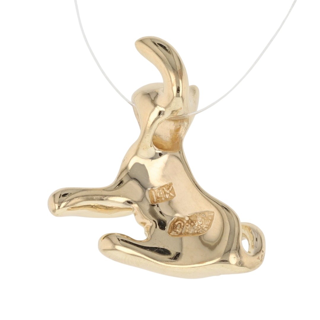 1″ Polished Playful Cat Pendant without Chain 14k Yellow Gold 7.60 Grams