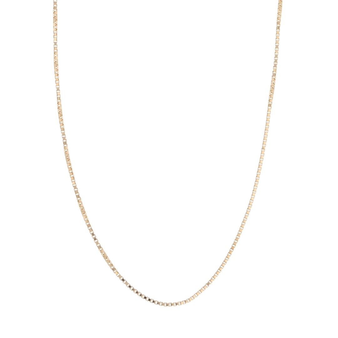 1mm Box Link Chain 16.5″ Necklace 14k Yellow Gold 2.21 Grams