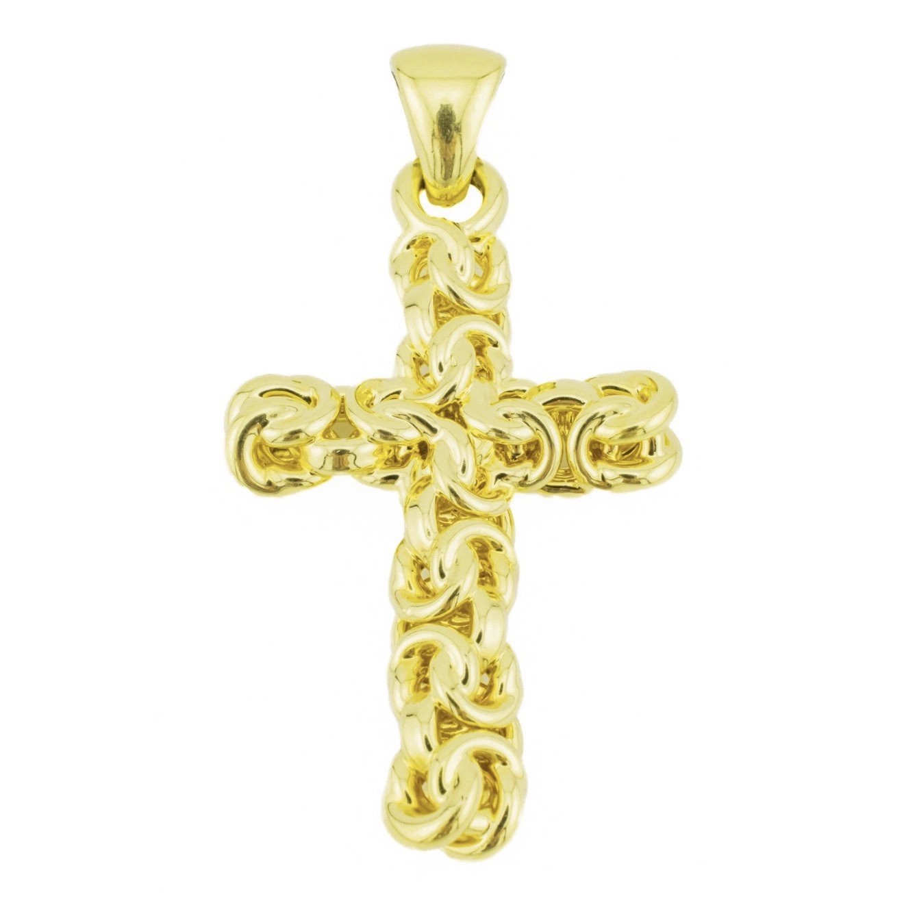 BYZANTINE CROSS Pendant Milor Italy 14k Yellow Gold with Resin Core