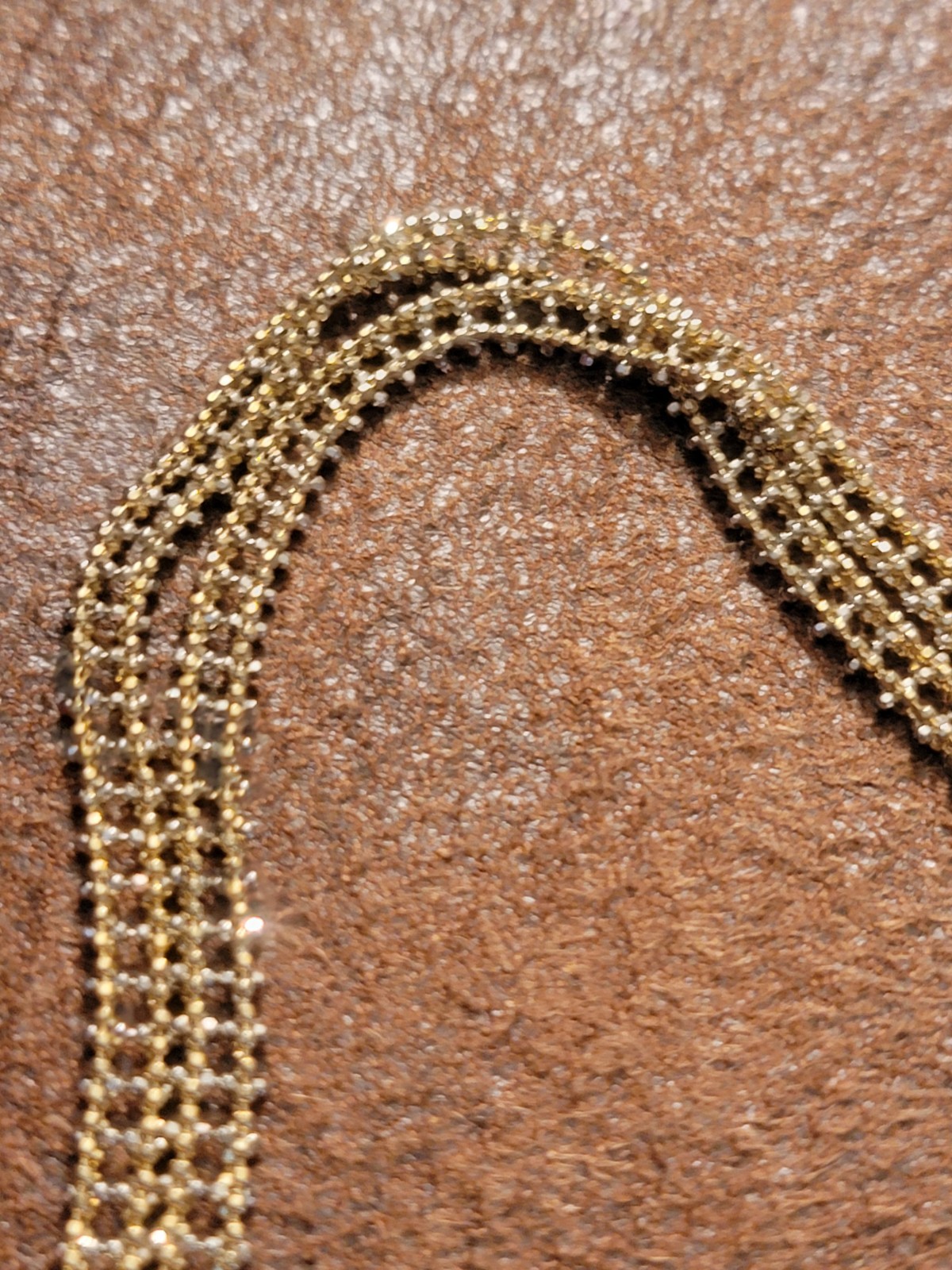 14k Yellow & White Gold Necklace, 17in, Indonesia, Tags, Half Original Cost