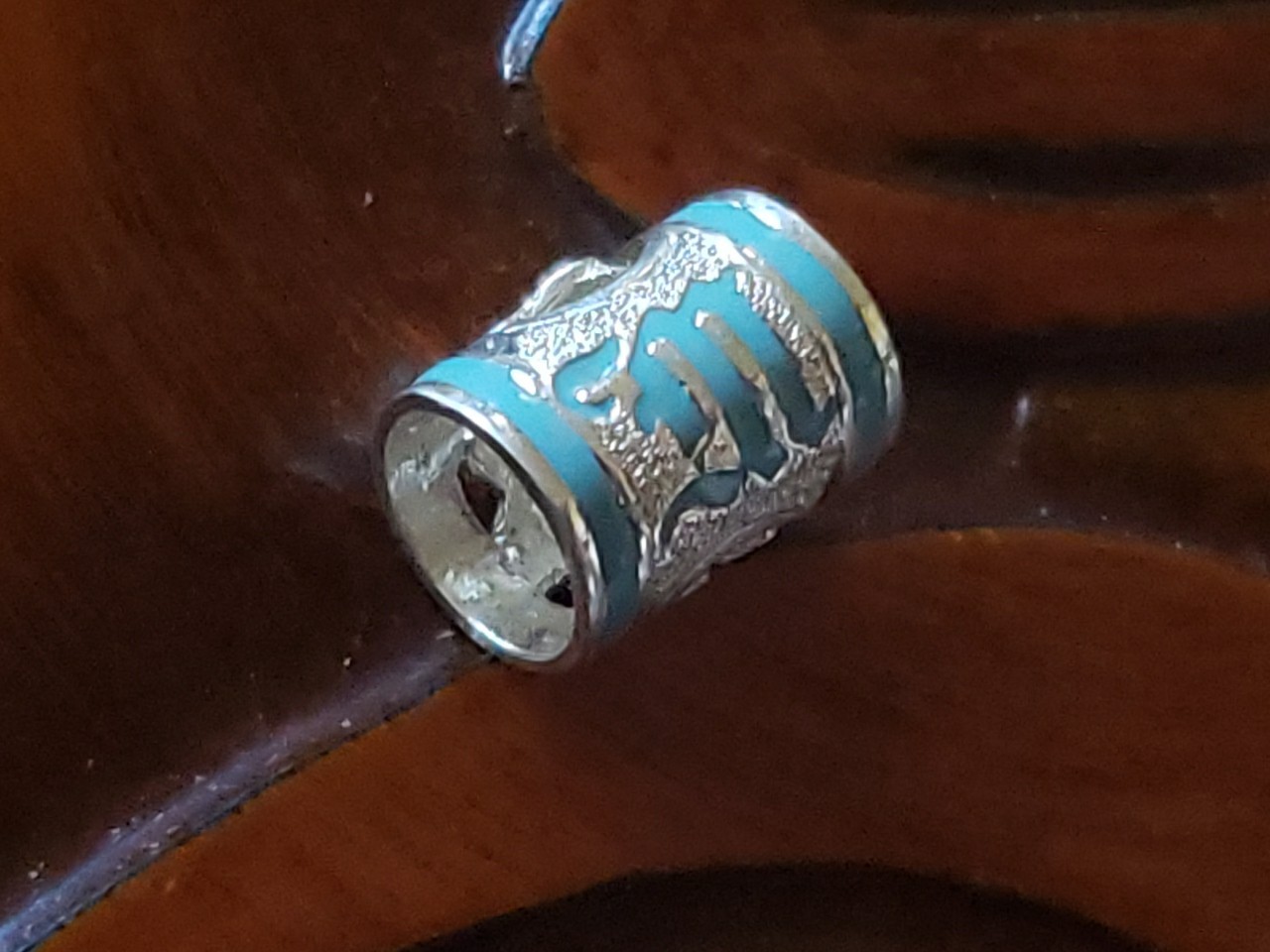 Hawaiian Baby Silver Initial Pendant Enamel 8mm X 6mm Slide Blue Letter