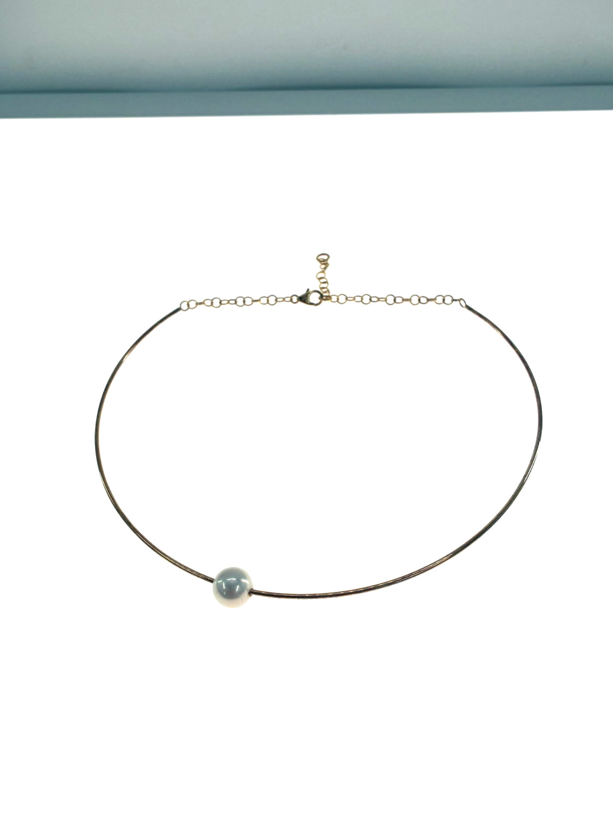Honora Omega Necklace With Sliding Cultured Ming Pearl Sterling Silver Italy 925