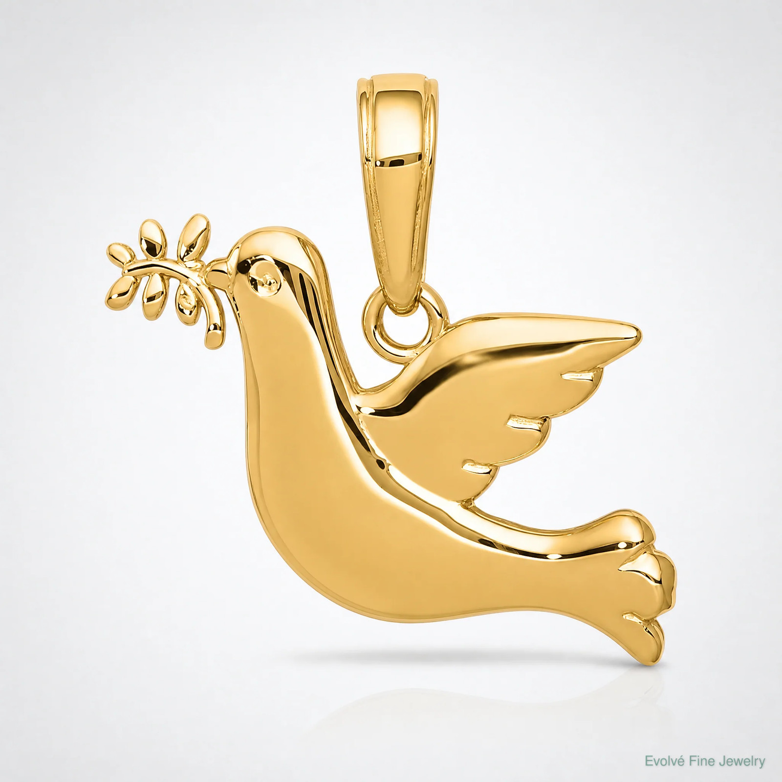 10K / 14K Yellow Gold Polished Dove Charm