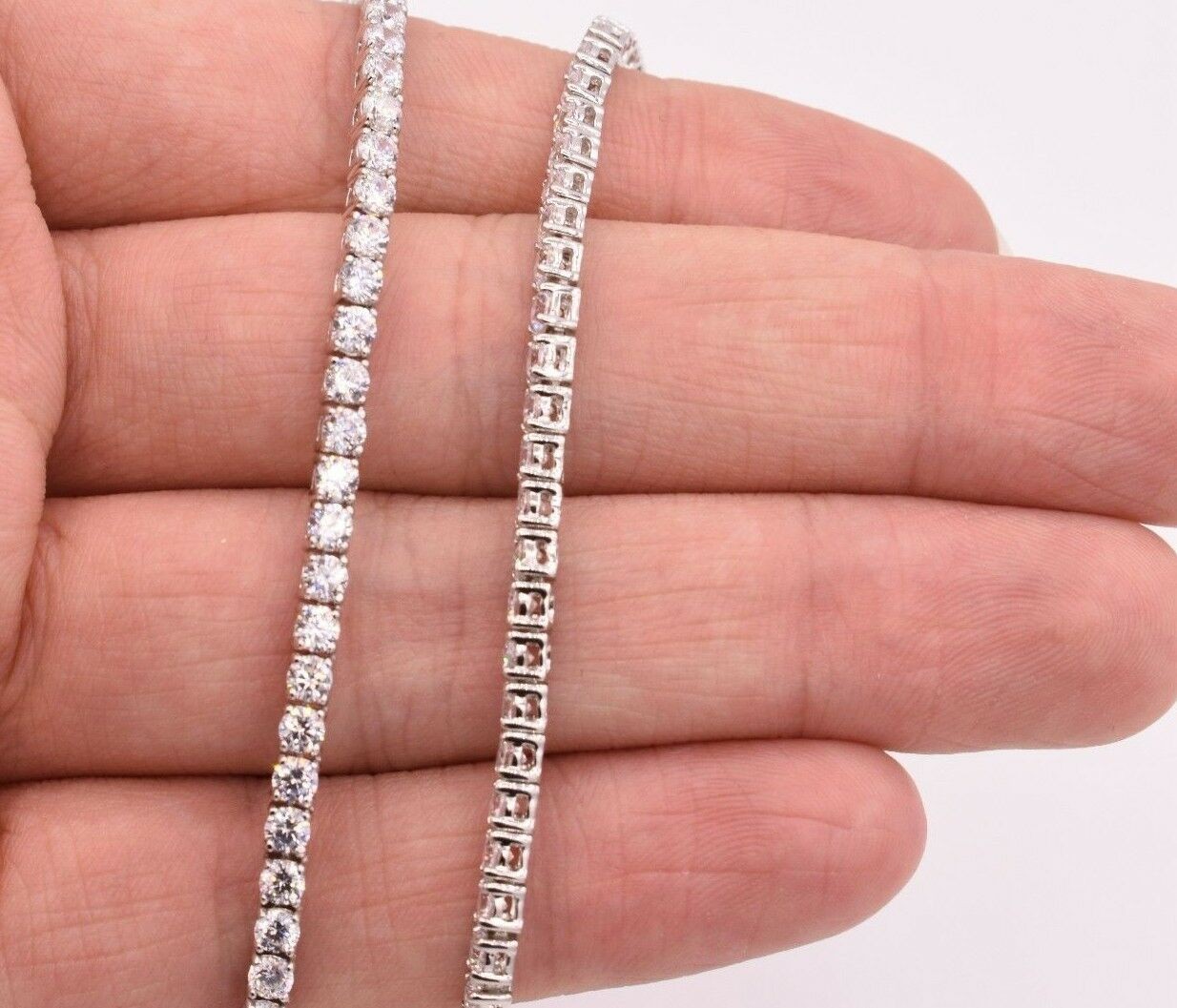3mm Round Cut CZ Tennis Chain Necklace Real Solid Sterling Silver Anti Tarnish