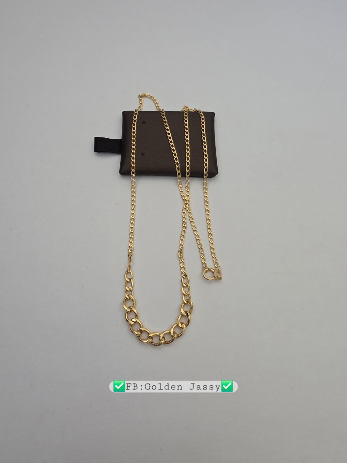 18K Real Gold Cuban Chain 17.5″long