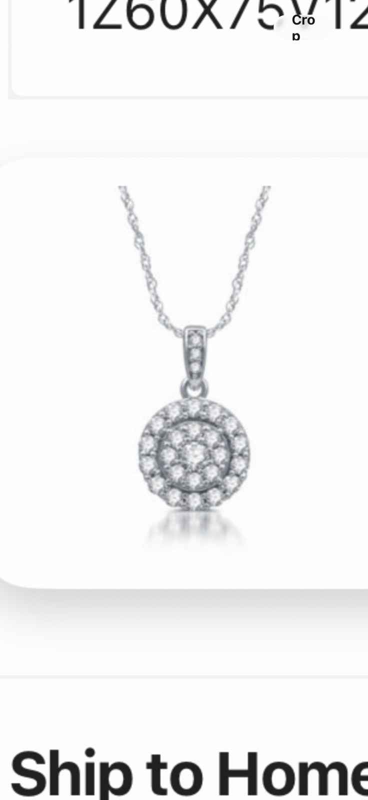 .50kt Real Diamond Necklace 10k White Gold