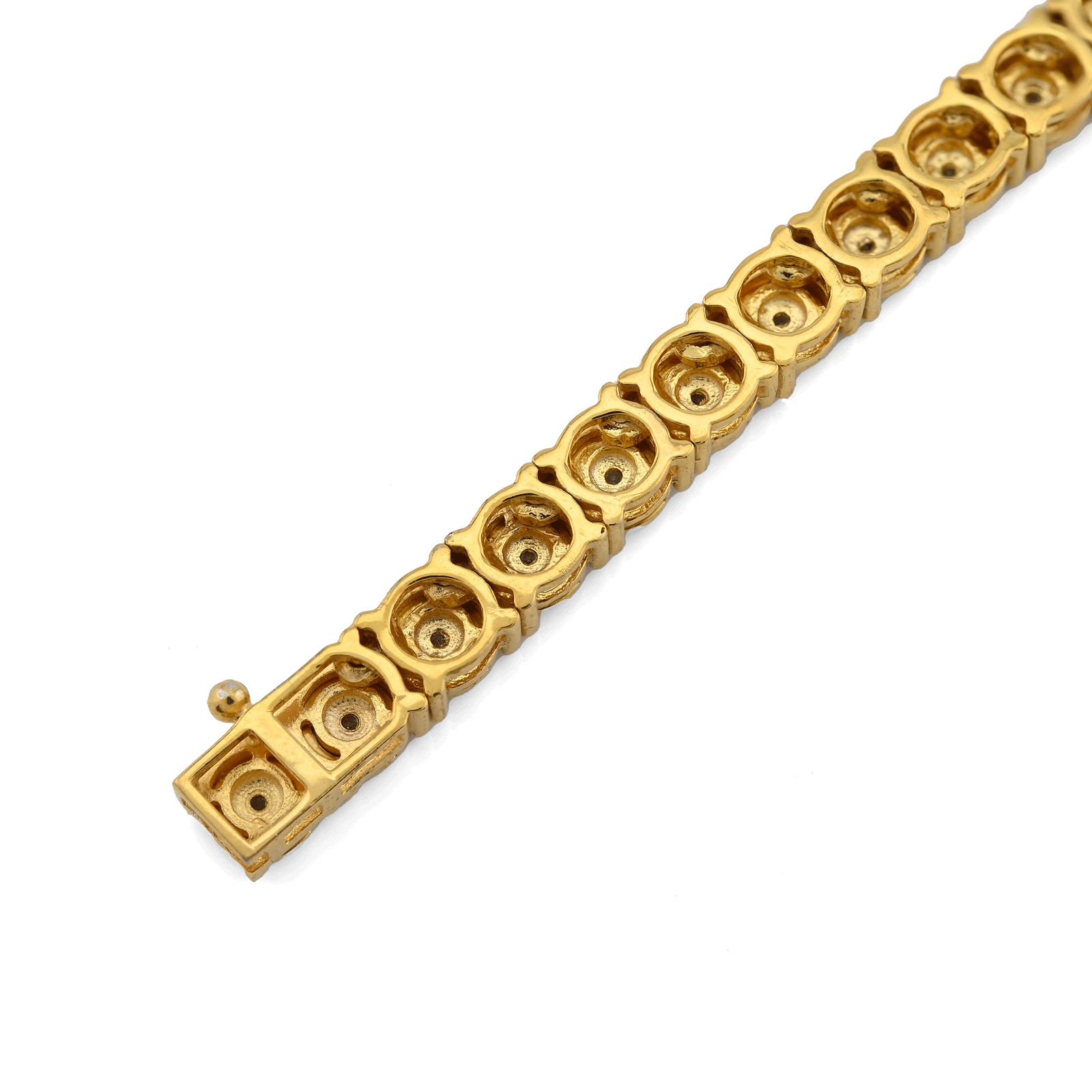 4.5MM 925 Sterling Silver 2CTW Natural Diamond Yellow Tennis Chain 18In Necklace