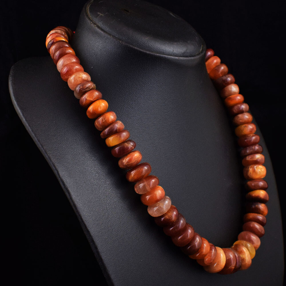 798 Cts Earth Mined Russian Quartz Round Shape Beaded Necklace Jewelry SK 04E444