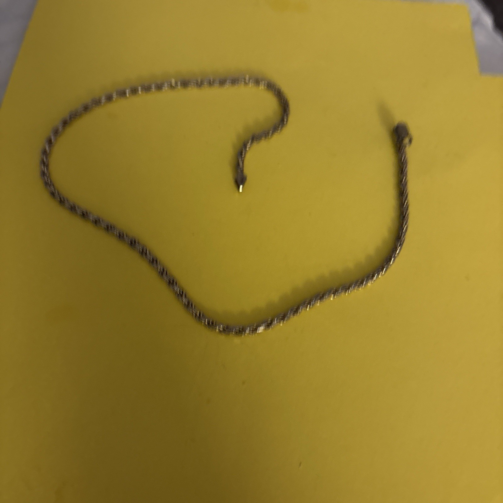 Solid 10K Gold Rope Chain Necklace 18″ 2.14g 2mm Genuine Diamond Cut Men Women