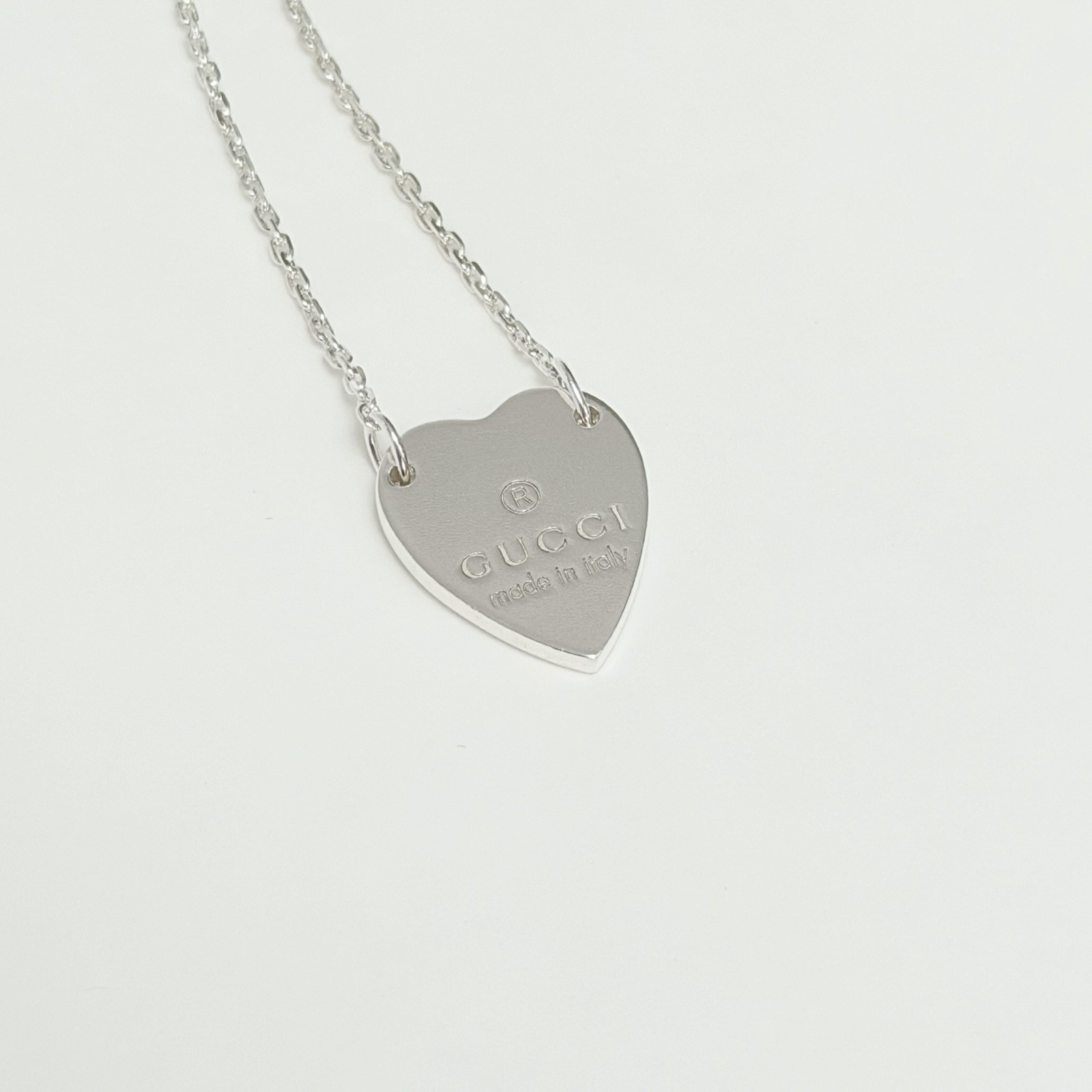 Authentic Gucci Heart Sterling Silver 925 Women’s Necklace 48cm With Packaging