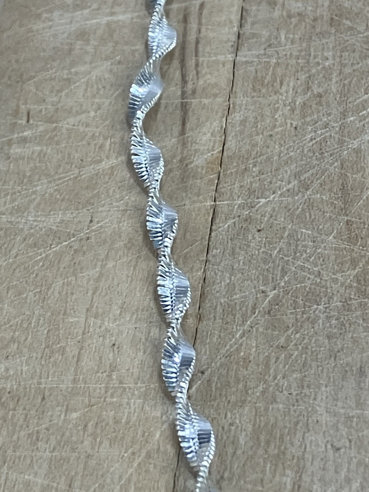 Italy 925 sterling silver chain necklace Diamond Cut Twist Rope Design Sparkle
