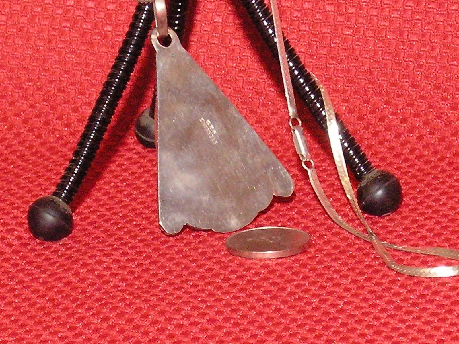 925 Sterling Brown Stone Pendant Necklace In Very Good Condition