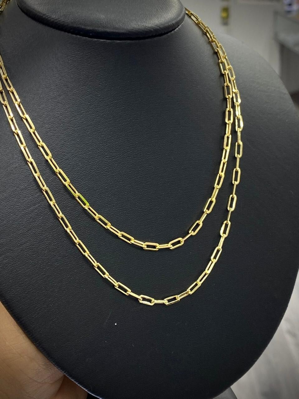3.5MM Chocker Paper Clip Chain Necklace Womens Girls Kids Chain Babies 16″ 18″