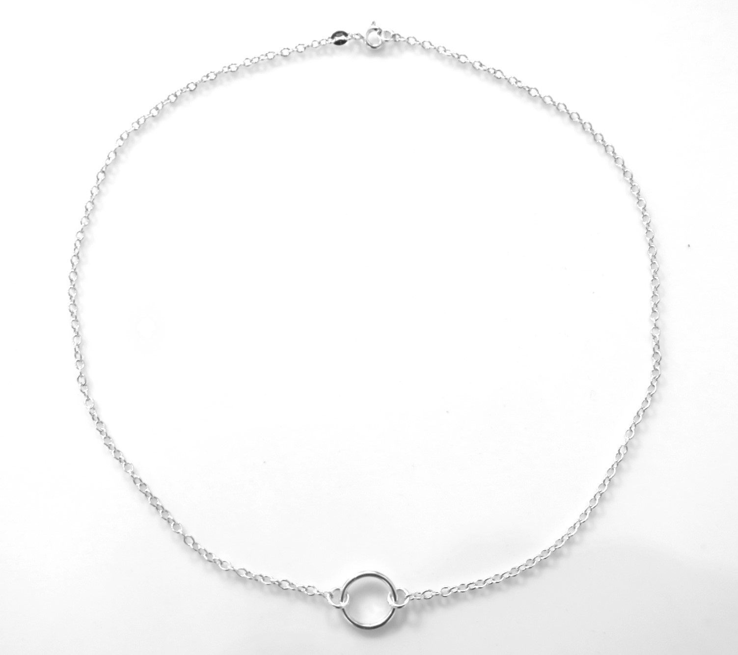 12mm Sterling Silver Karma Necklace Eternity Infinity Circle Ring Chain Handmade