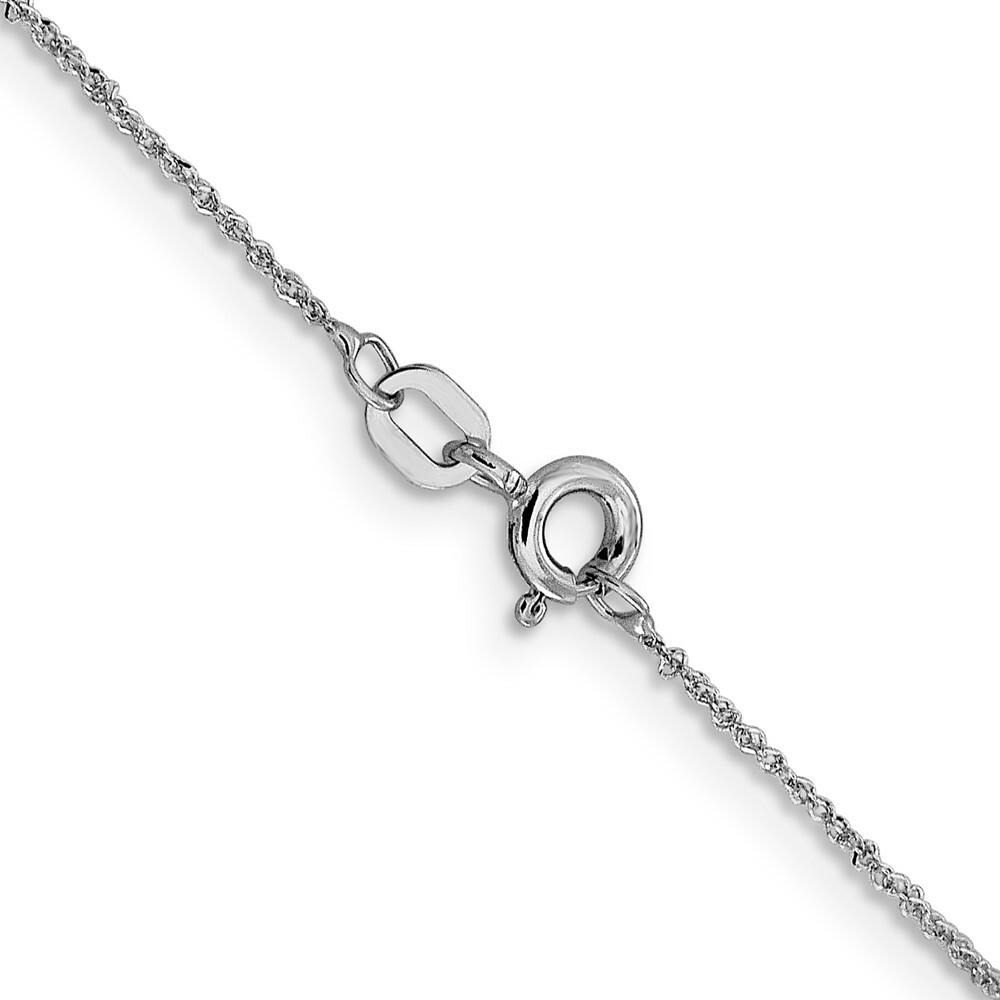 Real 14kt White Gold .8mm Sparkle Singapore Chain; 16 inch