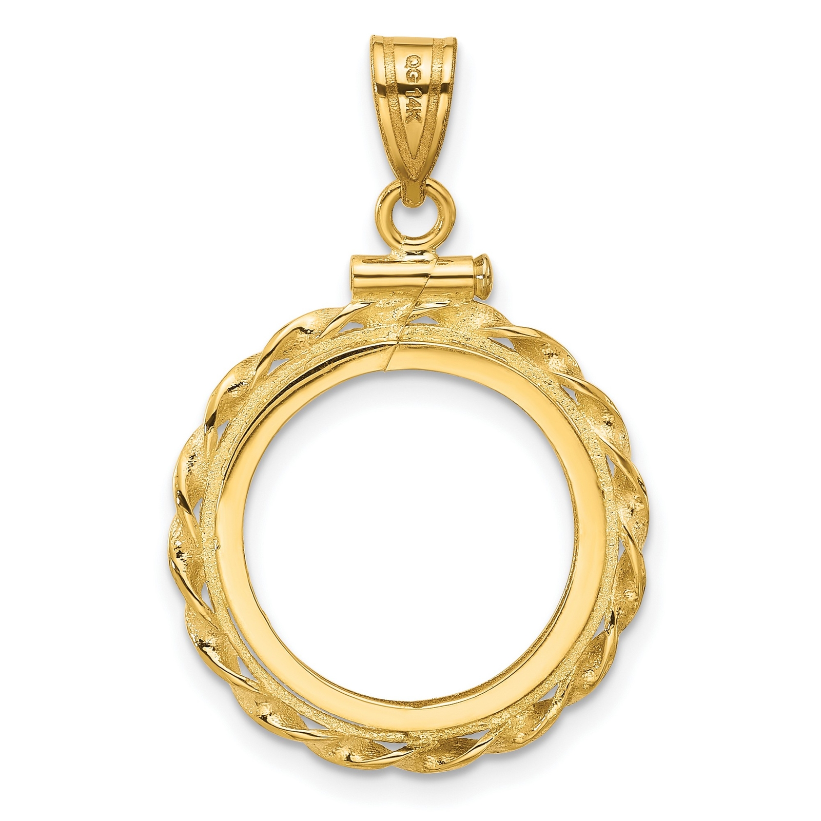 1983-2000 5 Yuan China 1/20 oz Panda Screw Top Twist Wire Coin Bezel in 14k Gold