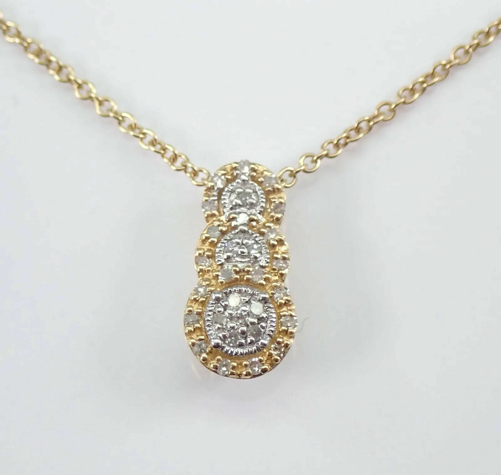 3Ct Round Cut VVS1/D Diamond Three Stone Pendant 14K Yellow Gold Finish Chain