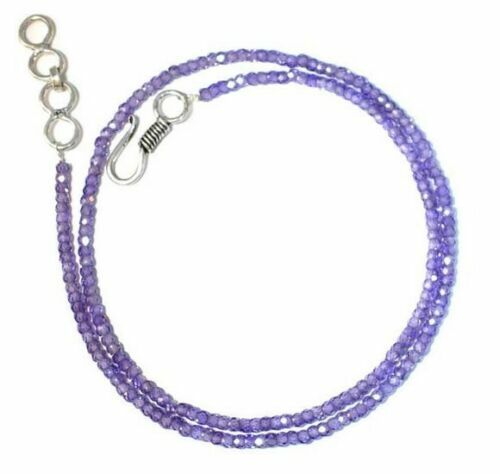 Blue Zircon Gemstone 3 mm Rondelle Faceted Beads 18″ Strand Necklace QQ