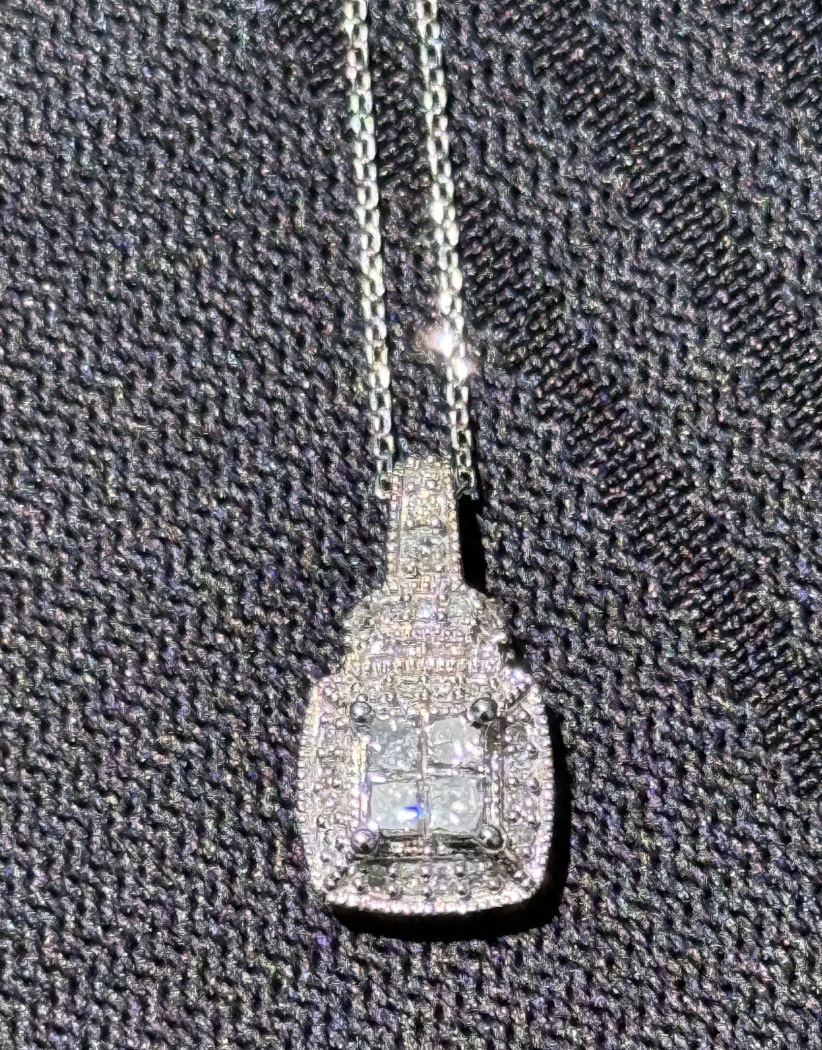 1/3 CTW Diamond Cluster Quad Halo 10K White Gold Pendant + 18″ Chain $678 Retail
