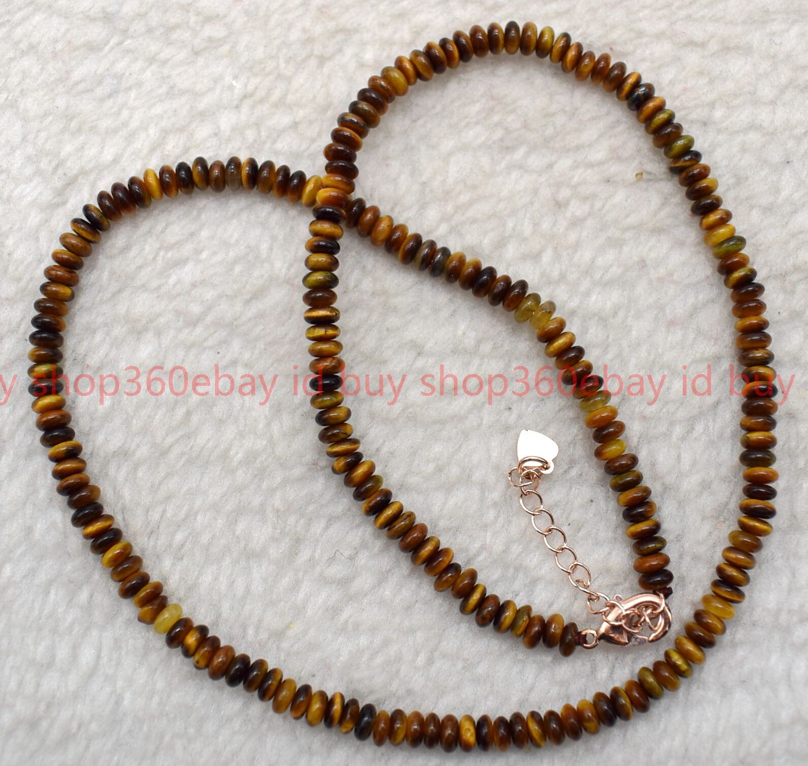 Natural Smooth 2x4mm Yellow Tiger Eye Rondelle Gemstone Beaded Necklace 16-28in