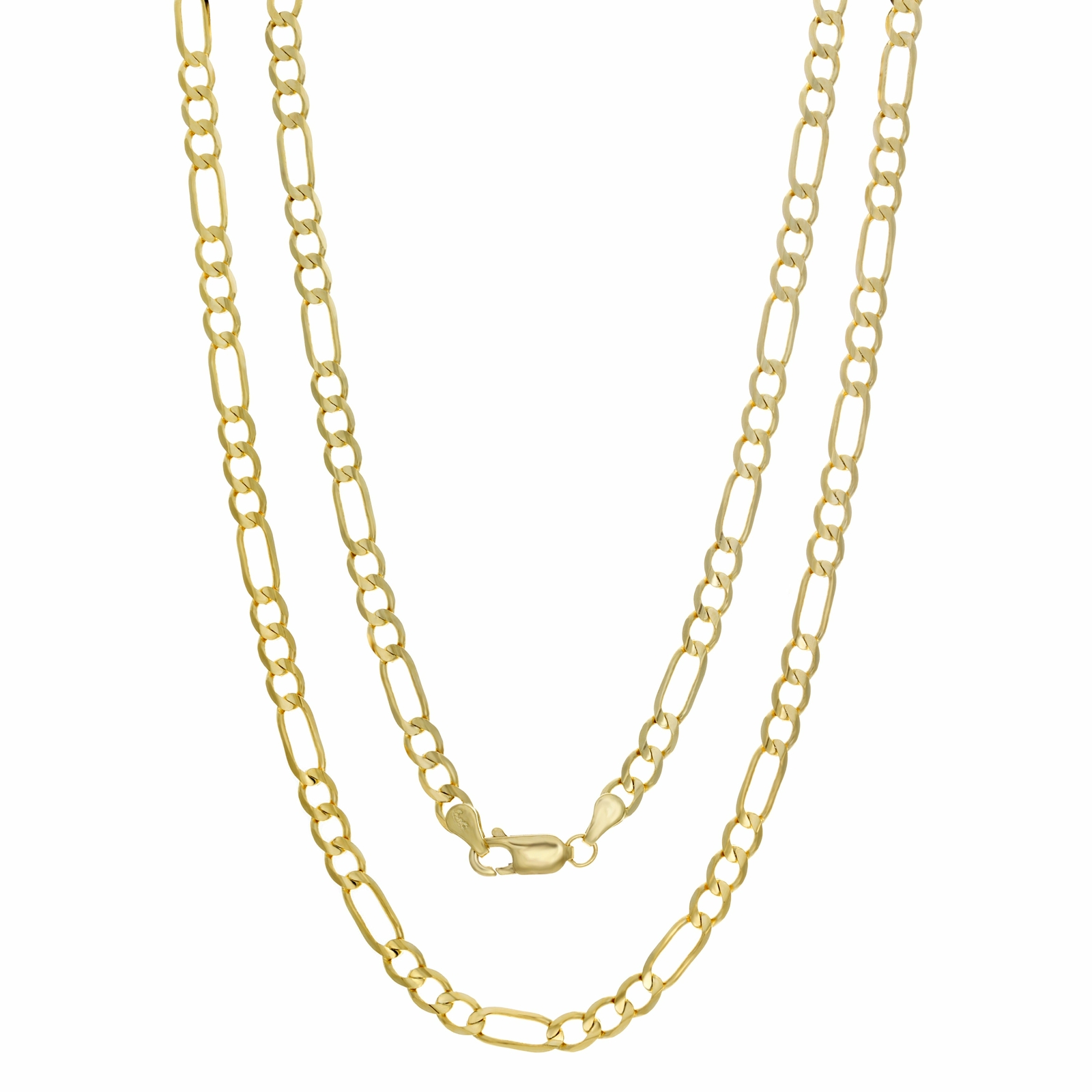 18K Yellow Gold Filled Tarnish-Resist 16~32″ Italian Figaro Chain Necklace B139G