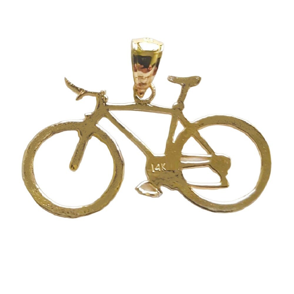 14k Yellow Gold BICYCLE Pendant / Charm, Made in USA