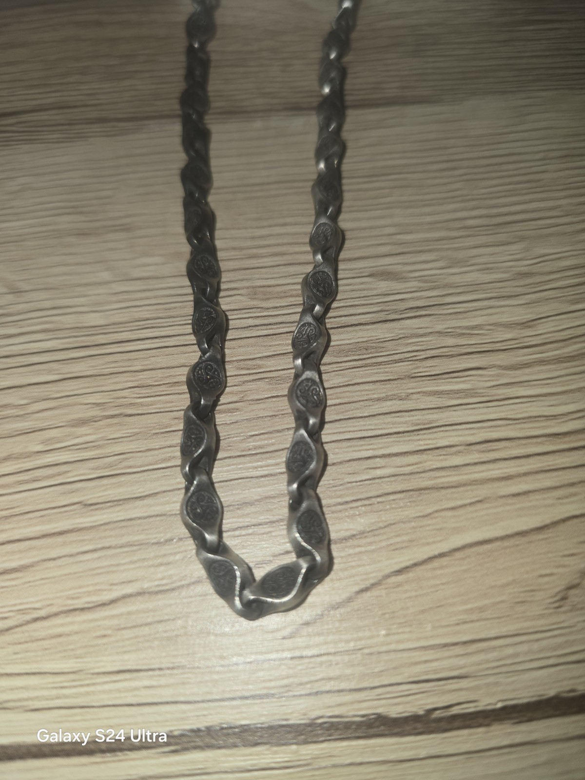 22 Inch 925 Chain w Triskelion Engraved On Each Link 10.5 Grams