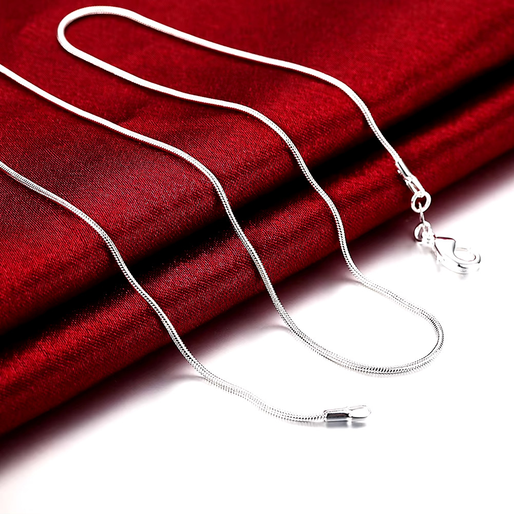 10PCS LOT Wholesale 925 Sterling Silver 16/18/20/22/24/26/28/30 Inch 1Mm Snake C