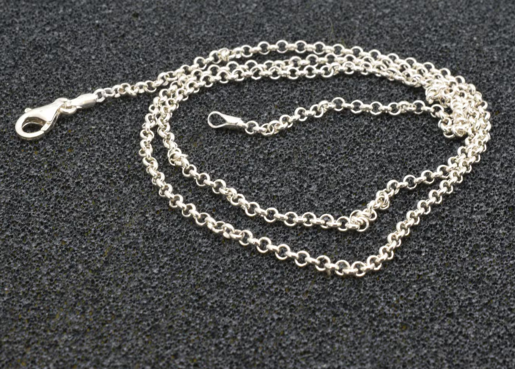 925 Sterling Silver Rollo 17inch Chain Necklace For men/Women Handmade jewelry
