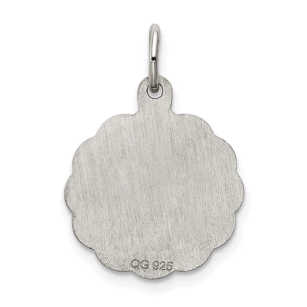 Sterling Silver Rhodium-Plated St. Christopher Medal Charm