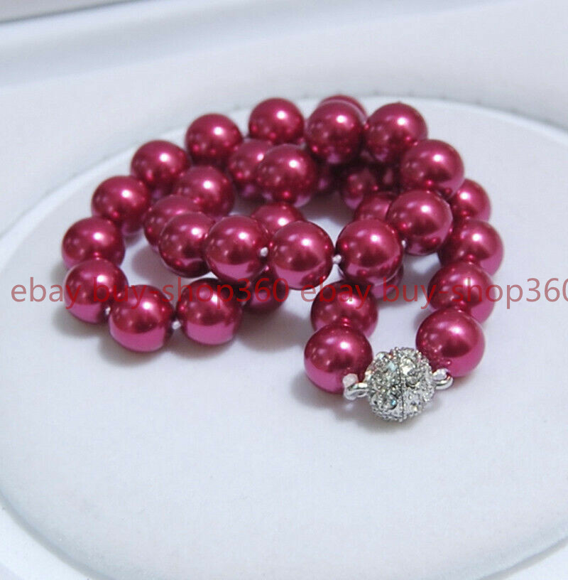 Fashion 8/10/12mm South Sea Multicolor Shell Pearl Round Beads Necklace 18” AAA