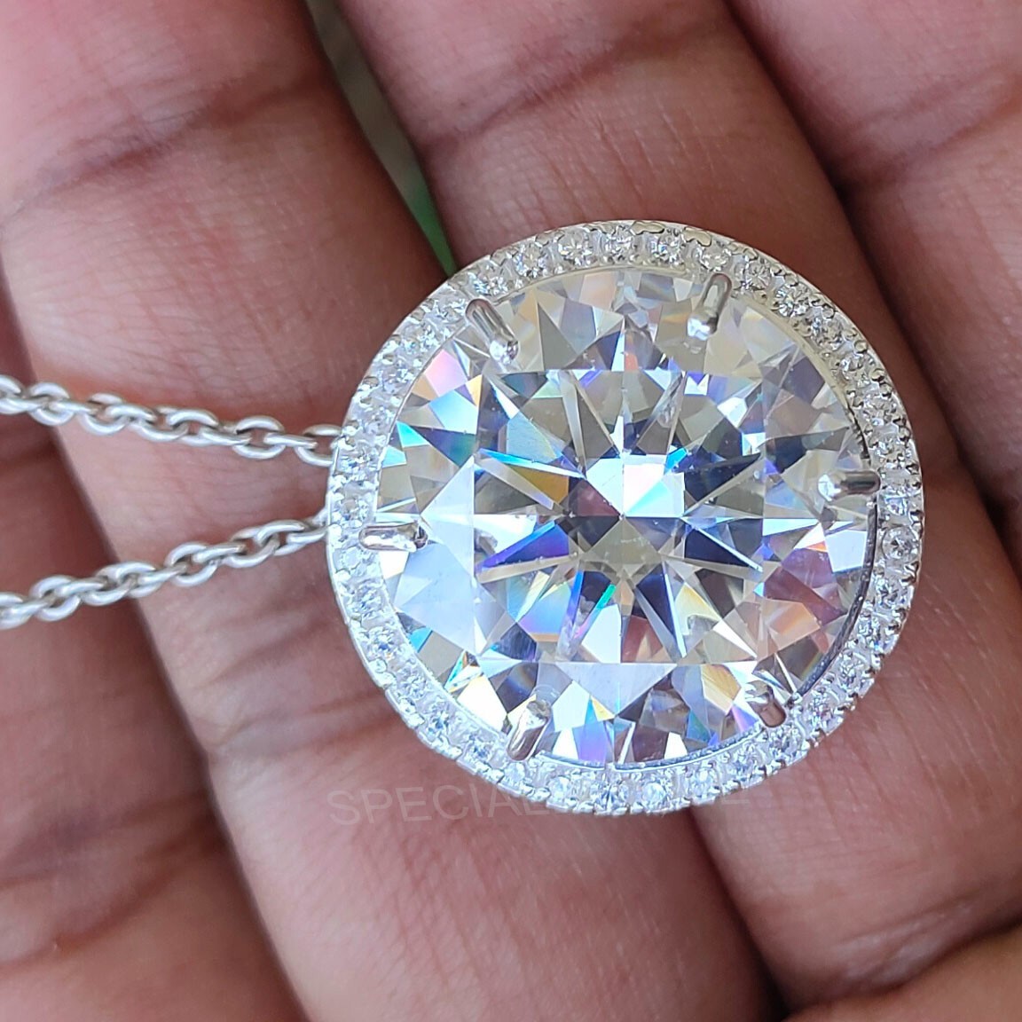 27.35 Ct Certified White Diamond Solitaire Pendant ! FREE Diamond studs!
