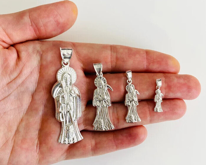 925 Silver Grim Reaper Pendant /Dije Plata Santa Muerte – ESP22