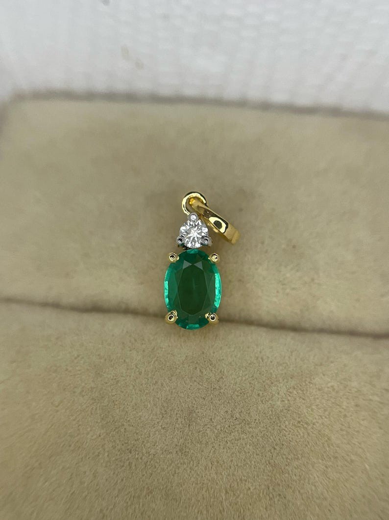 Emerald Necklace | May Birthstone | Emerald Cut Gemstone pendent