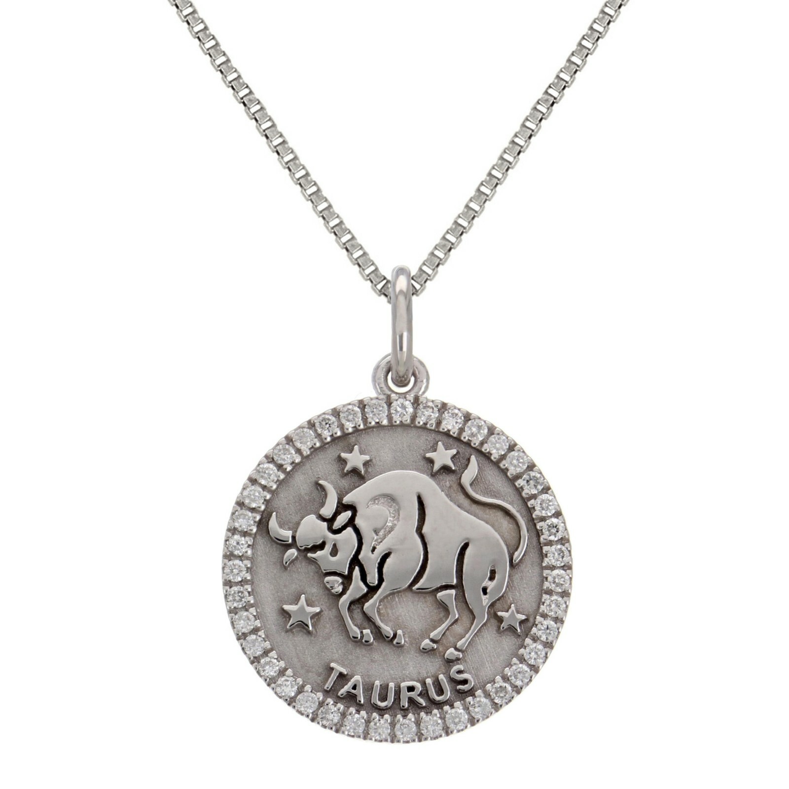 14k Yellow White or Rose Gold Diamond Zodiac Sign Pendant Necklace 18″