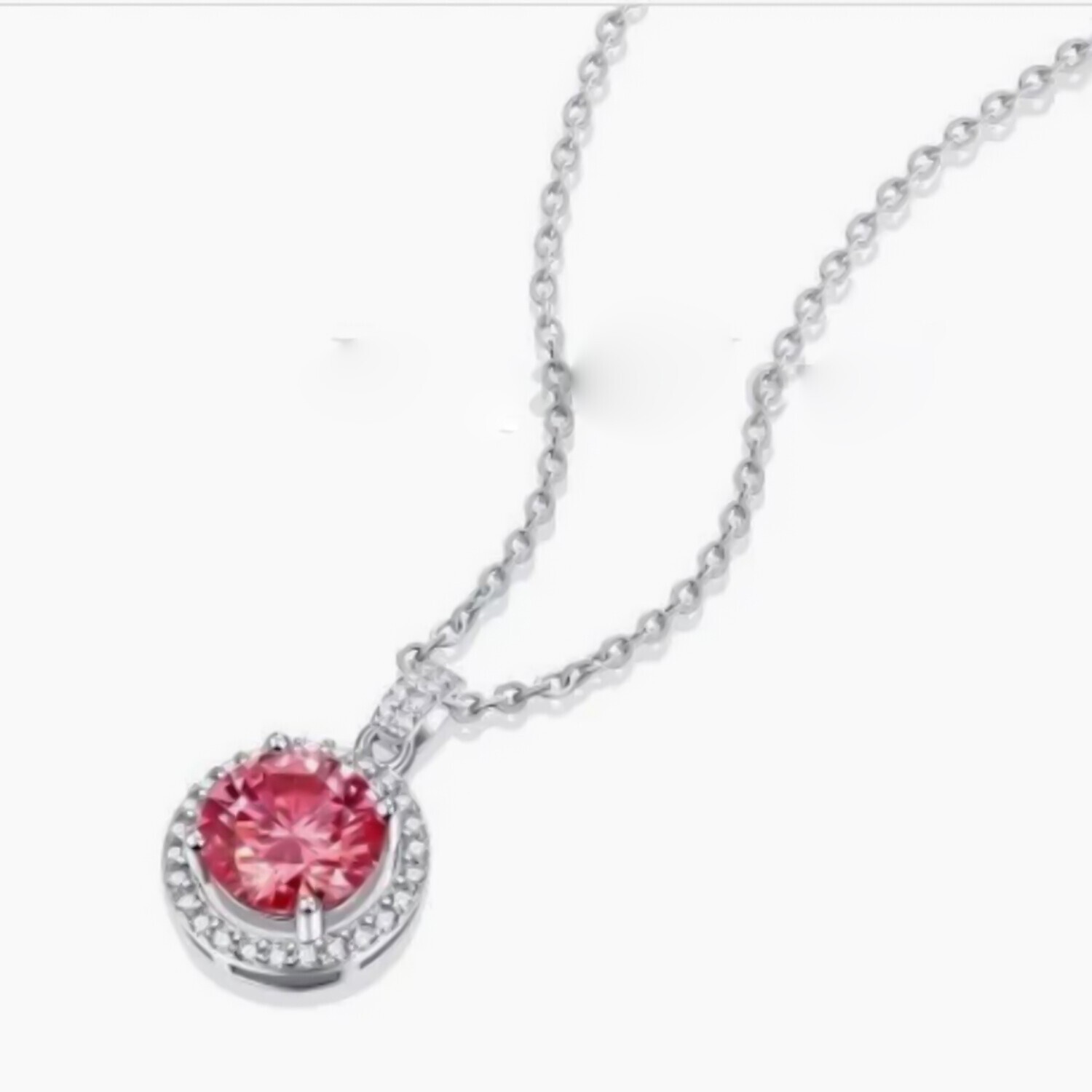 2.50Ct Certified Pink Diamond Pendant in 925 Silver Romantic Gift for Birthday