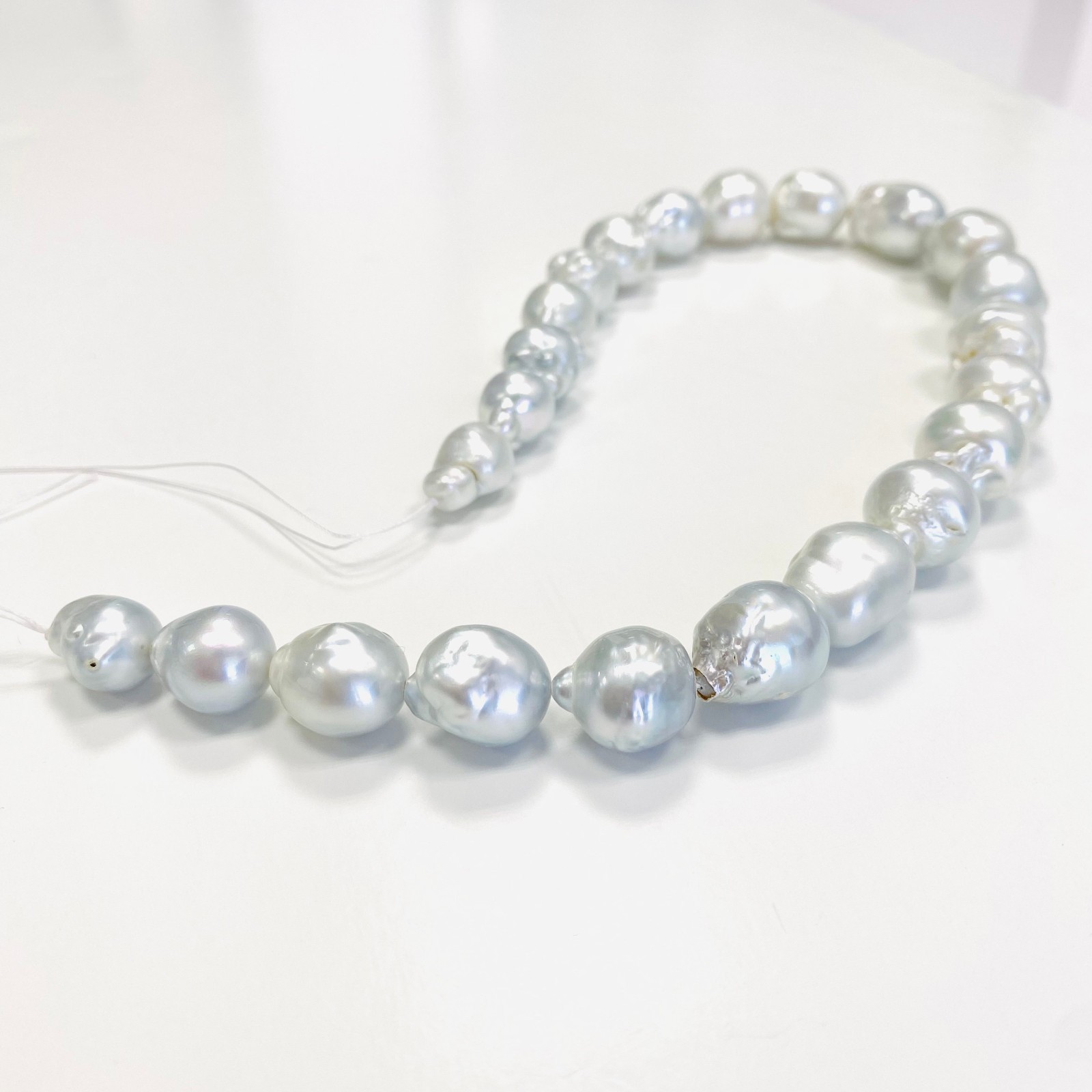 White South Sea Pearl Necklace Loose Strand 12mm to 19mm Large Baroque Pearls