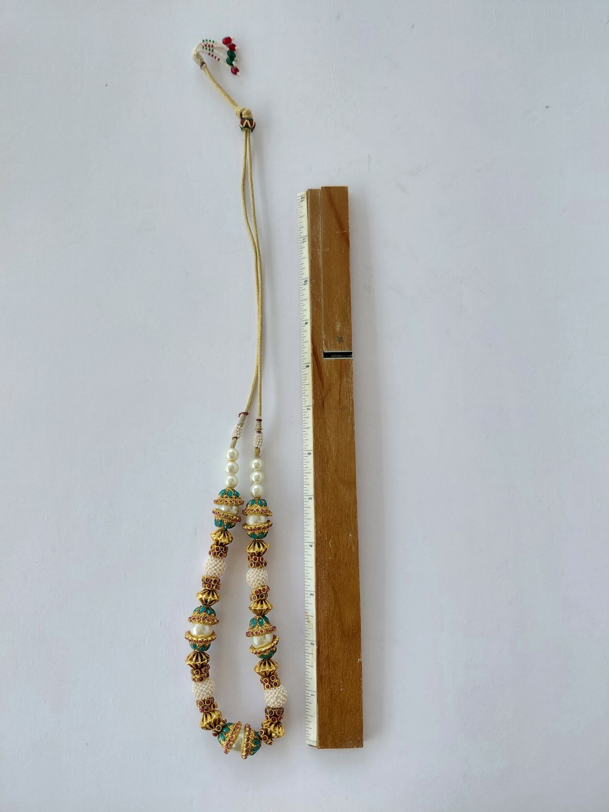 Vintage Necklace Kundan Polki Traditional Indian Wedding Gold Tone Multicolor