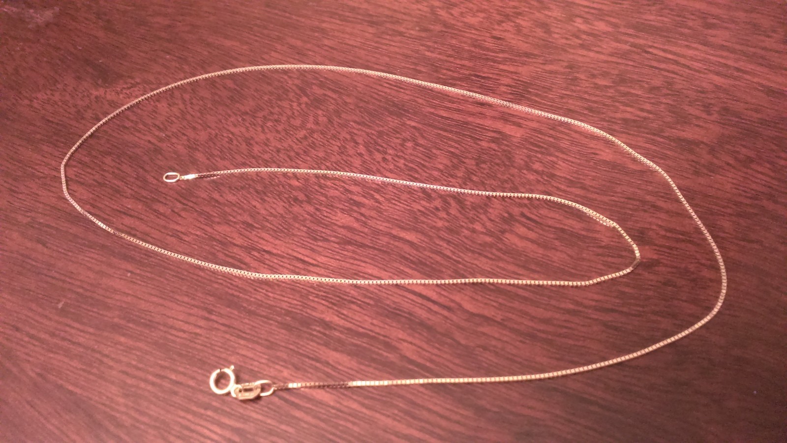 10K YELLOW GOLD 0.7 mm THIN BOX LINK NECKLACE PENDANT CHAIN 16″ LENGTH