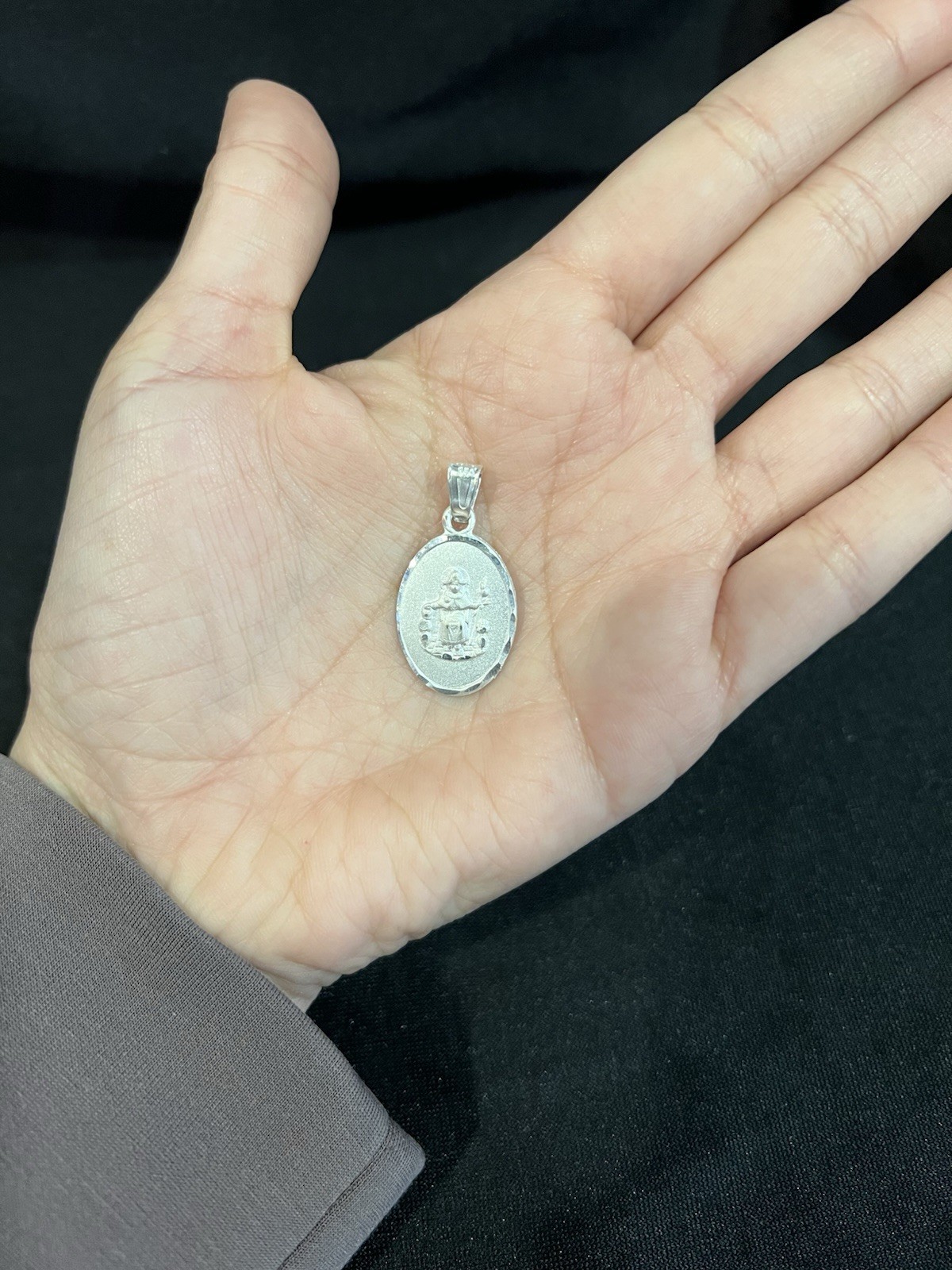 925 Sterling Silver Men Women Santo Nino de Atocha Holy Child Pendant Medal