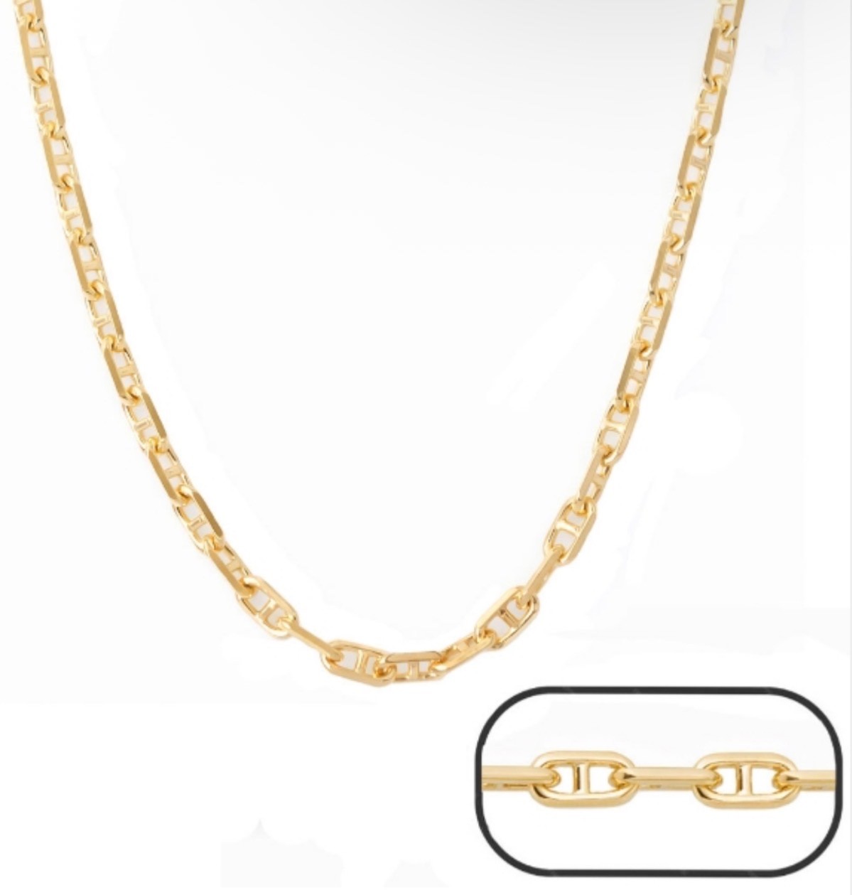 18 INCHES 14K GOLD: 1.65MM ANCHOR CHAIN/NECKLACE JEWELRY NEW REAL SOLID GOLD