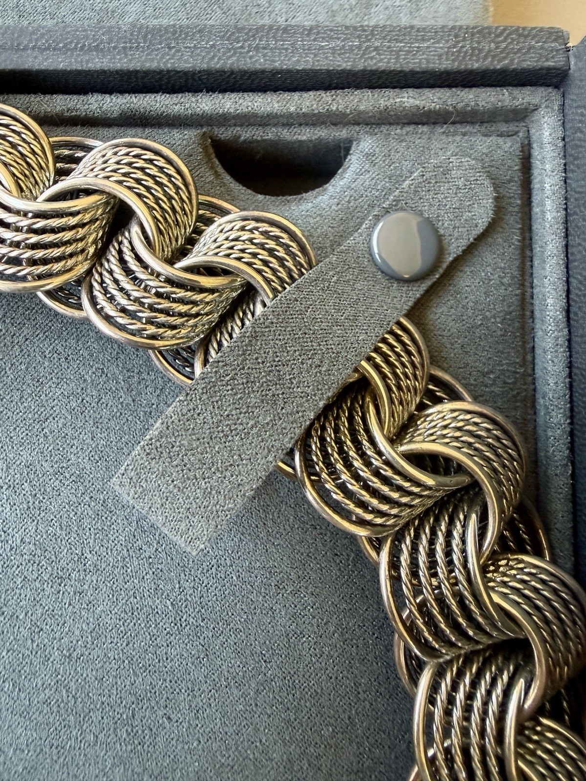 David Yurman Origami Chain Link Necklace Sterling Silver Original Box 18” 188gr