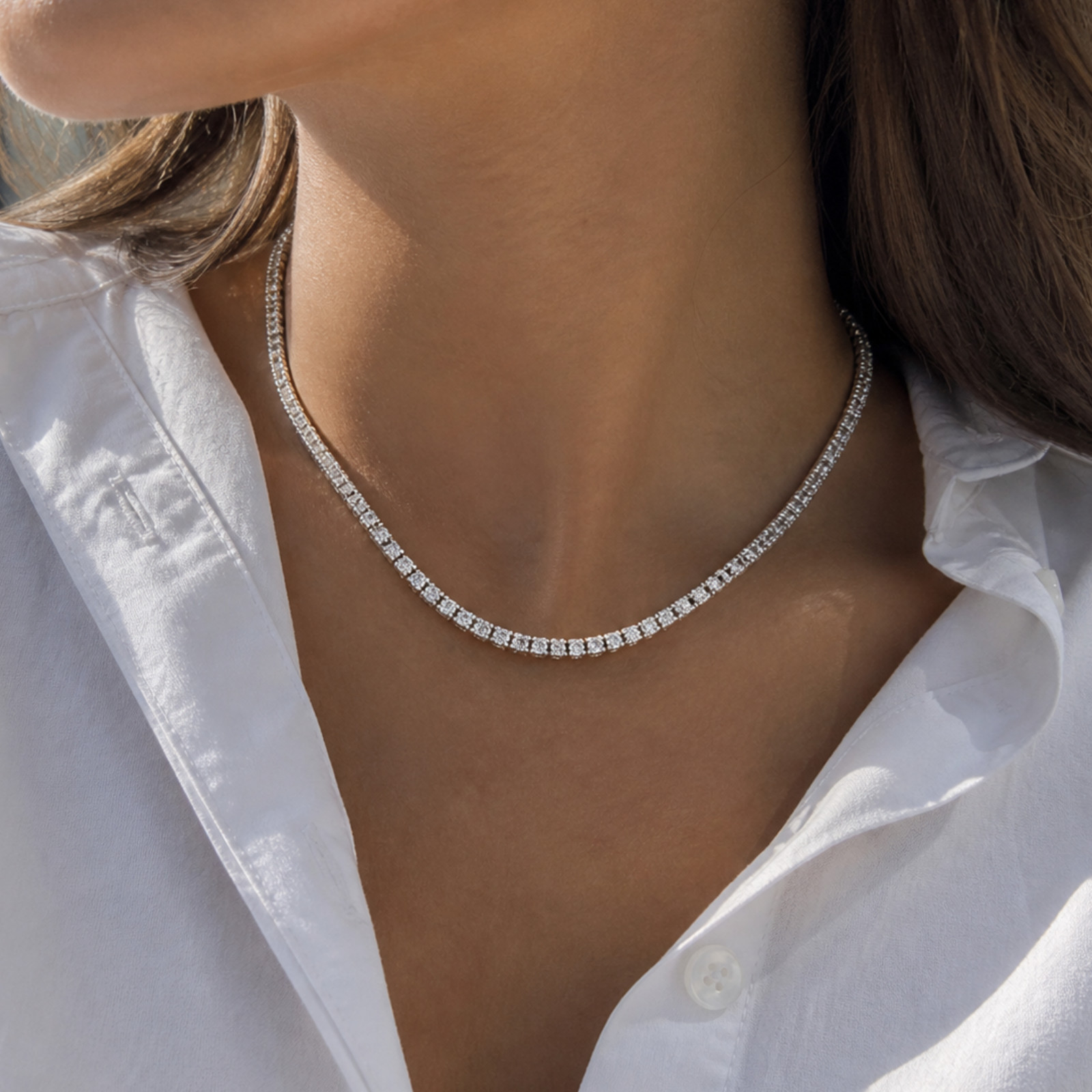 925 Sterling Silver 4mm Ice Link Chain Necklace Diamond Cut 18-26″