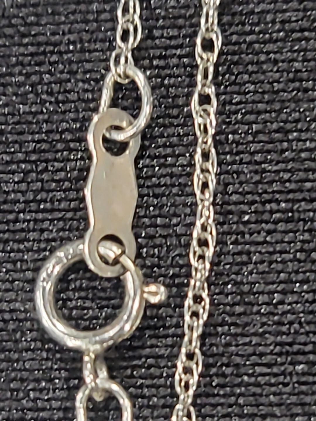 Necklace Real Diamond Chip 925 Sterling Silver Unknown NVC Symbol on 18″ Chain
