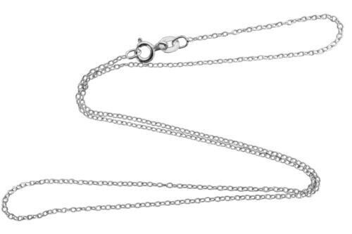 Solid 925 Sterling Silver 1.2mm Cable Rolo Chain Necklace -16″ 18″