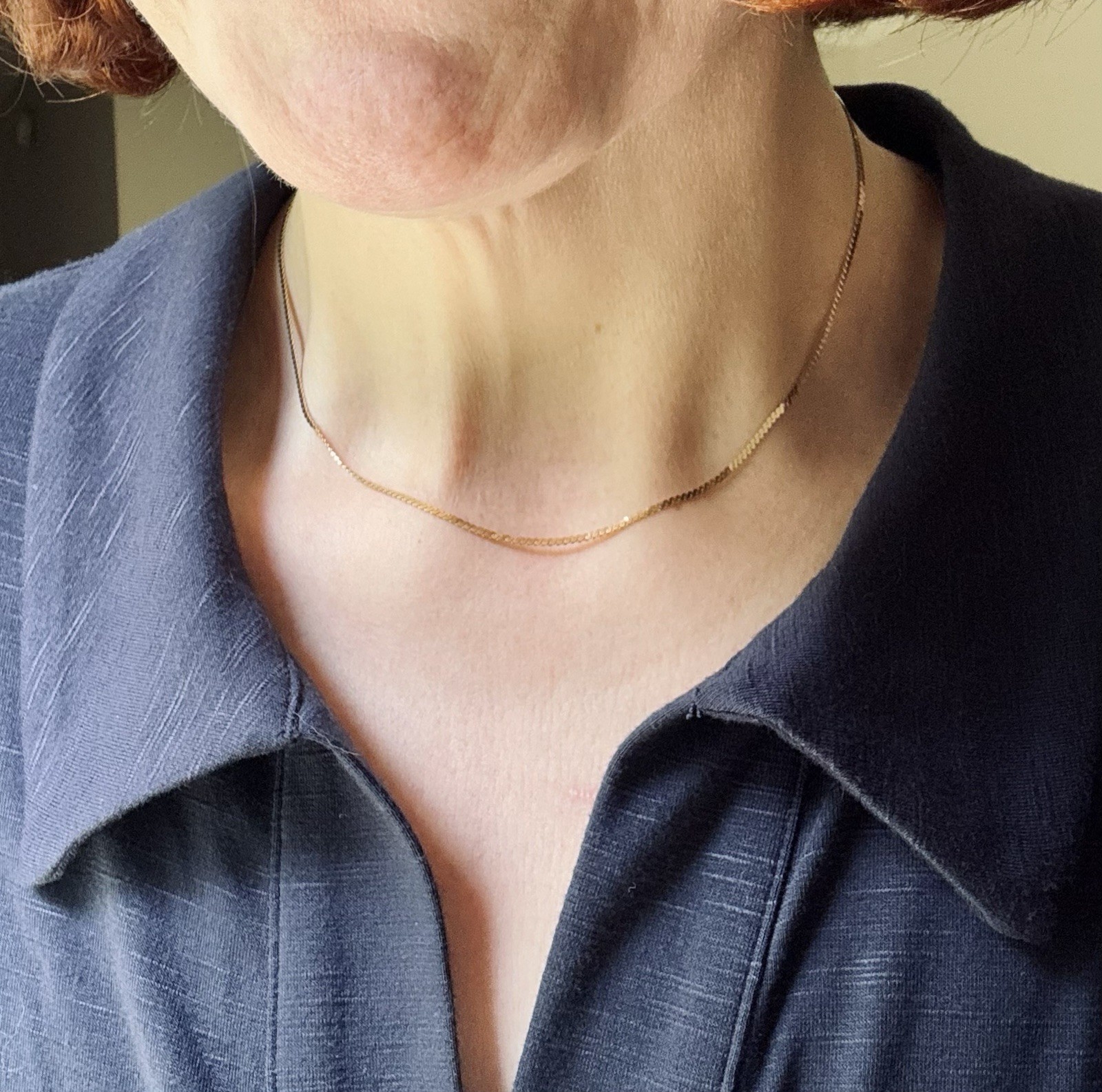 Vintage 14K 585 Yellow Gold 17 In. 1.5mm Serpentine Chain Necklace Unisex 3.4g