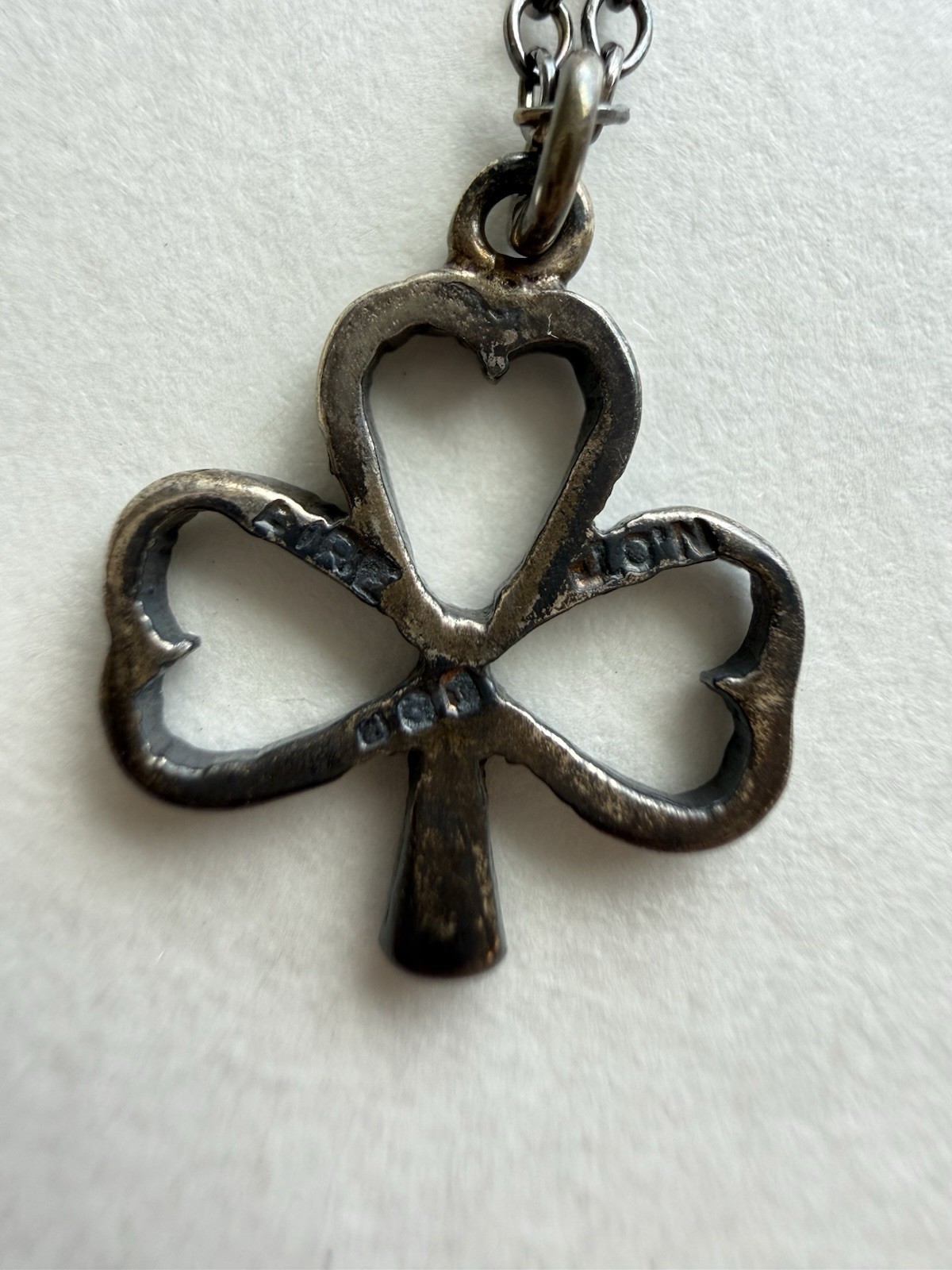 Vintage Irish Sterling Silver Shamrock Pendant Necklace J.O’N Eire 925