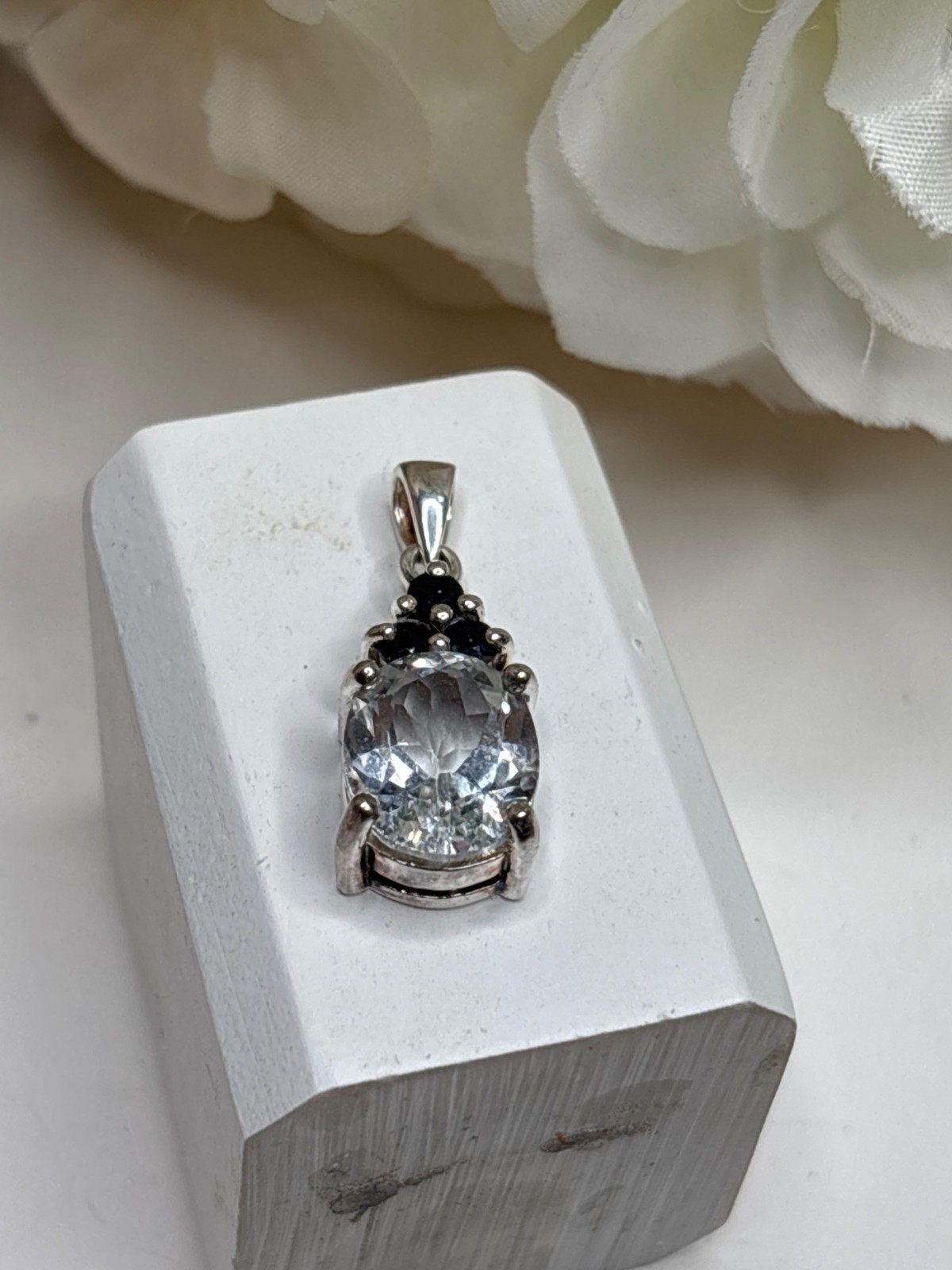Sterling Silver Sparkly Pendant | Marked Thailand 925 | .75 | Bridal